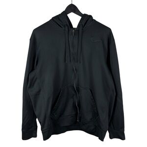 Mens Y2K Nike Micro Swoosh Therma Fit Black Full Zip Essential Hoodie Size L